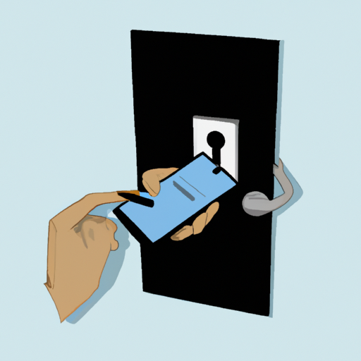 תמונה של אדם המשתמש בסמארטפון שלו כדי לפתוח את דלת הכניסה שלו.